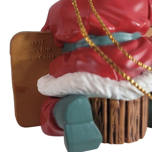 Santa's Best Christmas Ornament Sign of the Times Santa Carving 1992 VTG READ - Picture 8 of 12